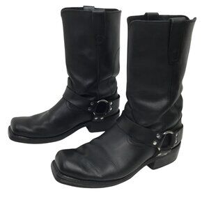 Vintage Durango Mens 11" Harness Boot Size 9.5EE Western Black Leather Square To